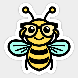 Nerdy Bee Sticker